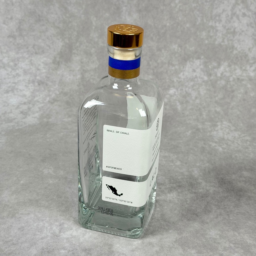 LALO Tequila Blanco EMPTY 750ml Glass Bottle with Gold Stopper Home Decor DIY - Picture 5 of 9
